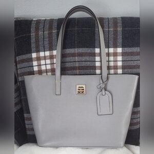 Dooney & Bourke Grey Saffiano Leather Charleston Tote